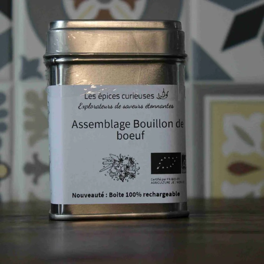 Assemblage Bouillon de bœuf   40G   Boite métal   Les épices curieuses