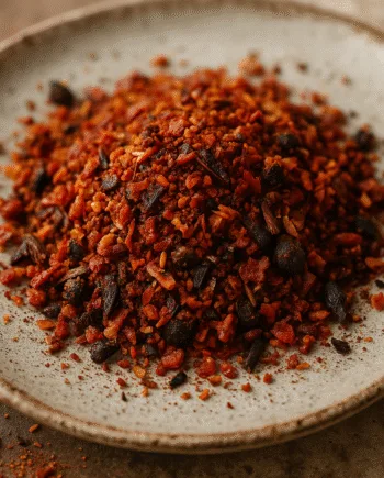 Épices artisanales sur assiette mélange coloré de saveurs exotiques pour rehausser vos plats