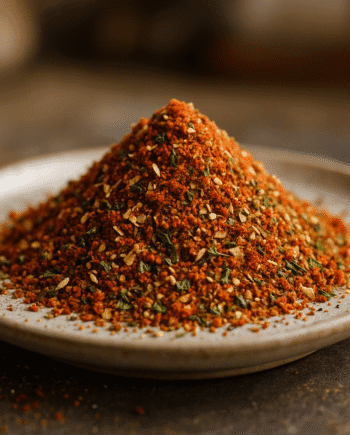 Assiette de shichimi togarashi un mélange traditionnel japonais de sept épices aux couleurs vives et saveurs variées