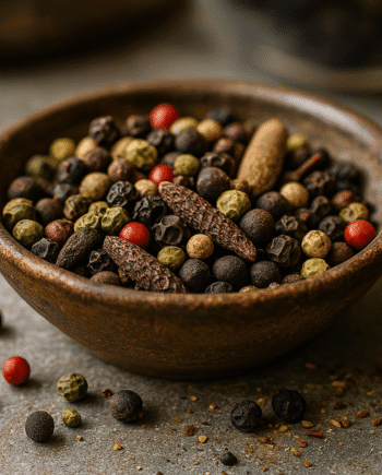 Bol de poivres multicolores pour épicer vos plats et enrichir votre cuisine gourmande.
