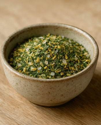 Bol de mélange d'épices séchées, idéal pour assaisonner et rehausser les saveurs culinaires.