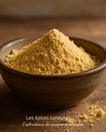 Bol de poudre de gingembre pour saveur et bienfaits, cuisine épices.