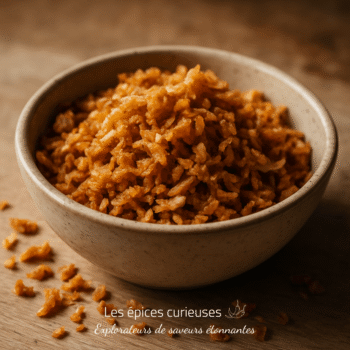 Bol de délicieux oignons frits croustillants, parfaits pour agrémenter vos plats et salades.