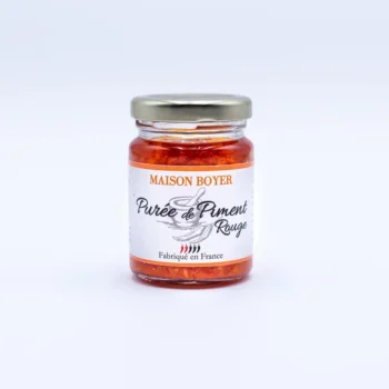 Purée de piment rouge Maison Boyer, épicée et fabriquée en France, en pot en verre. Parfait pour relever vos plats.