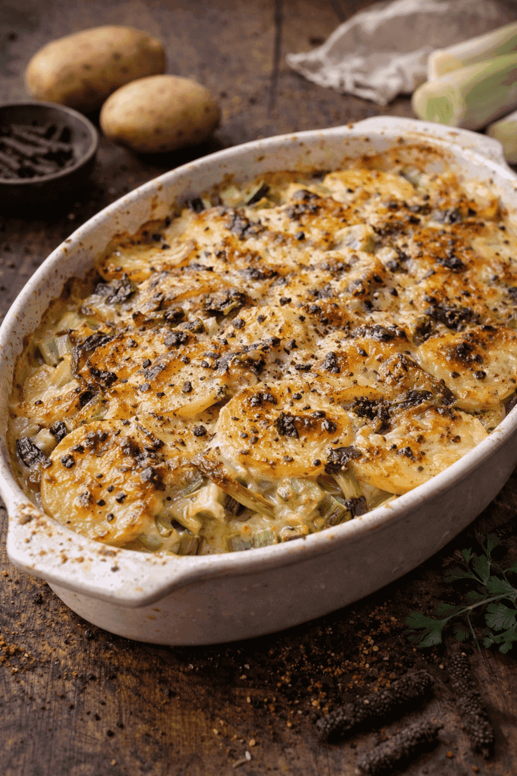 Gratin de poireaux et pommes de terre - Les épices curieuses