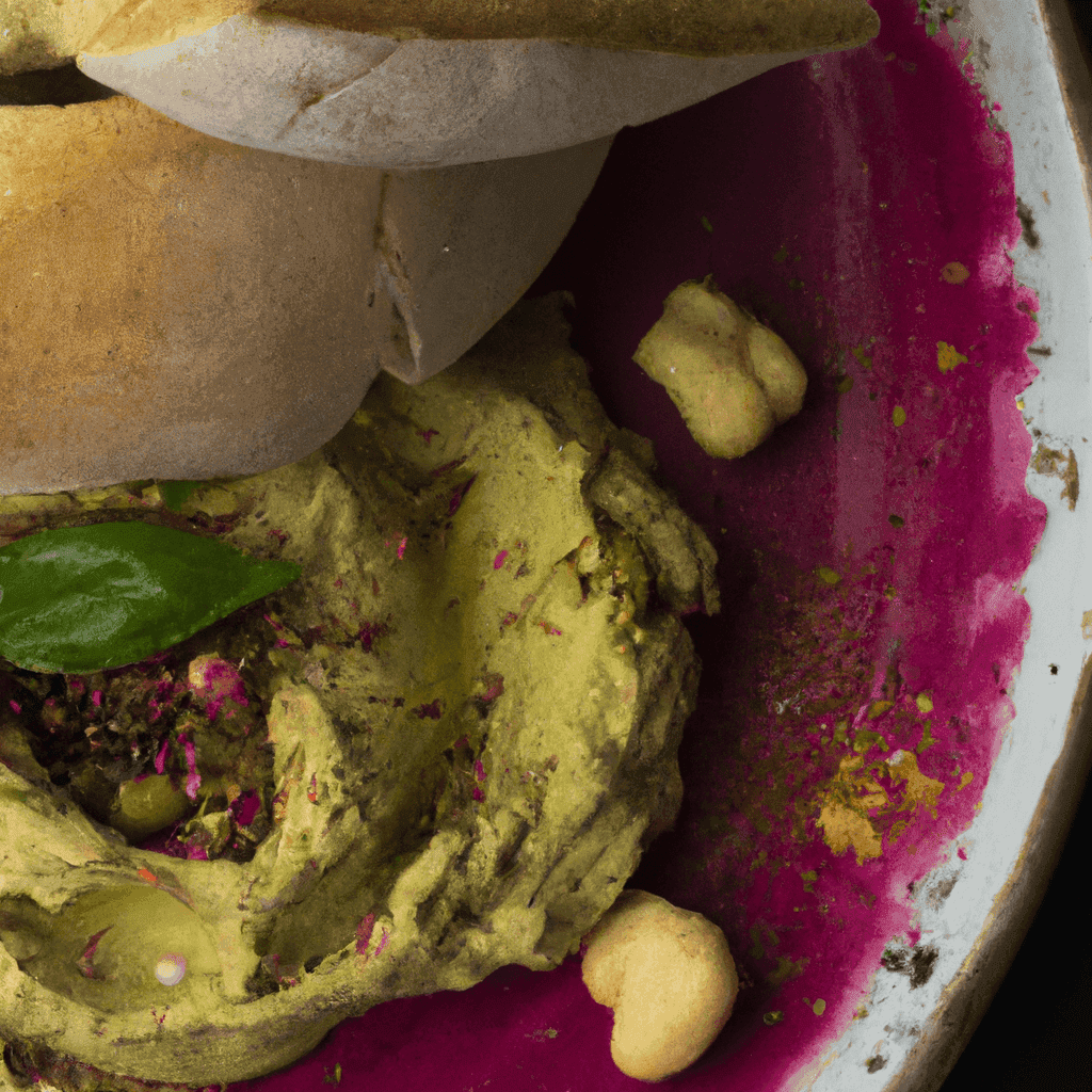 Houmous glacé au basilic et pistaches, pain pita maison- Les épices curieuses