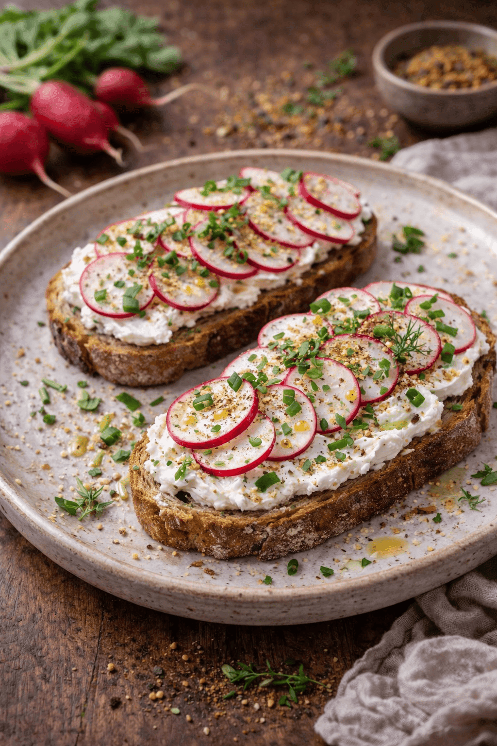 Tartines printanières ricotta radis - Les épices curieuses