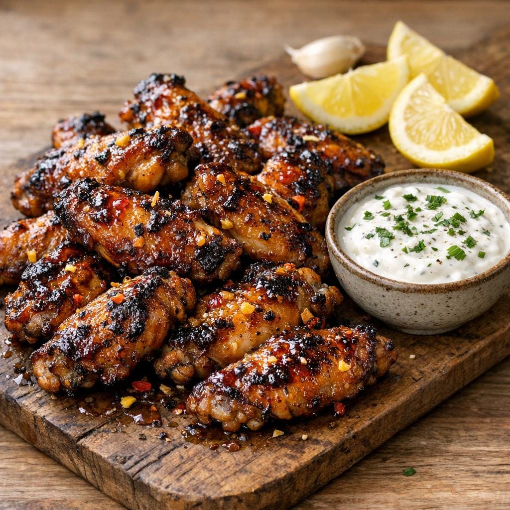 Ailes de poulet grillées miel-citron à la Sauce Piquante Danger avec Sauce Piquante Danger (force 10/10) ultra forte