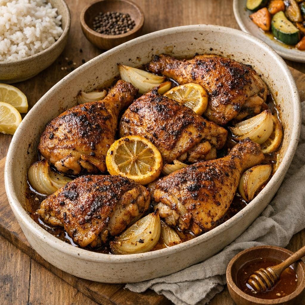 Cuisses de poulet rôties, marinade Éclat d'Afrique avec Éclat d’Afrique