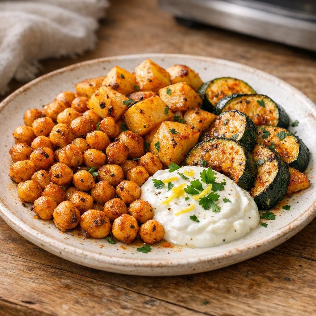 Légumes rôtis au Fuego provençal et yaourt citronné avec Fuego provençal