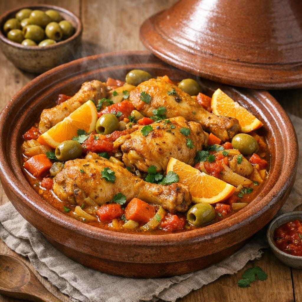 Tajine de poulet à l'orange et au Curry Oriental avec Curry Oriental