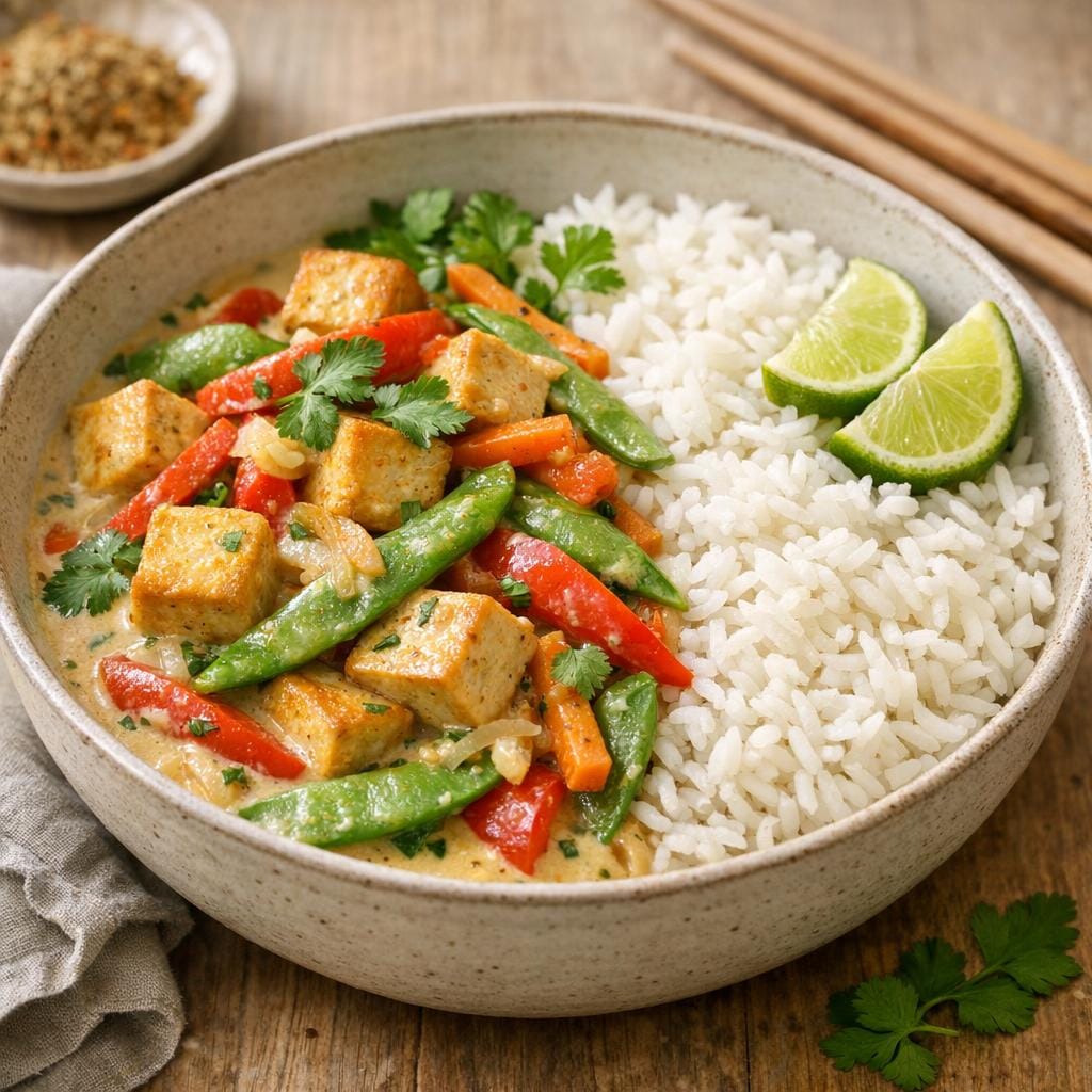 Wok végétarien coco, tofu et Cuisine Thaï avec Cuisine Thaï