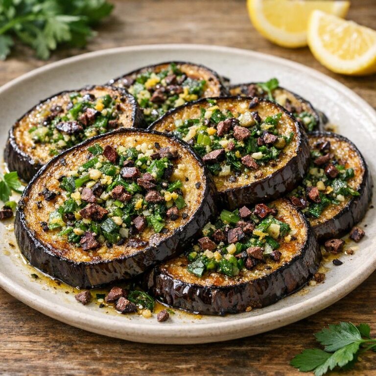 Aubergines rôties gremolata