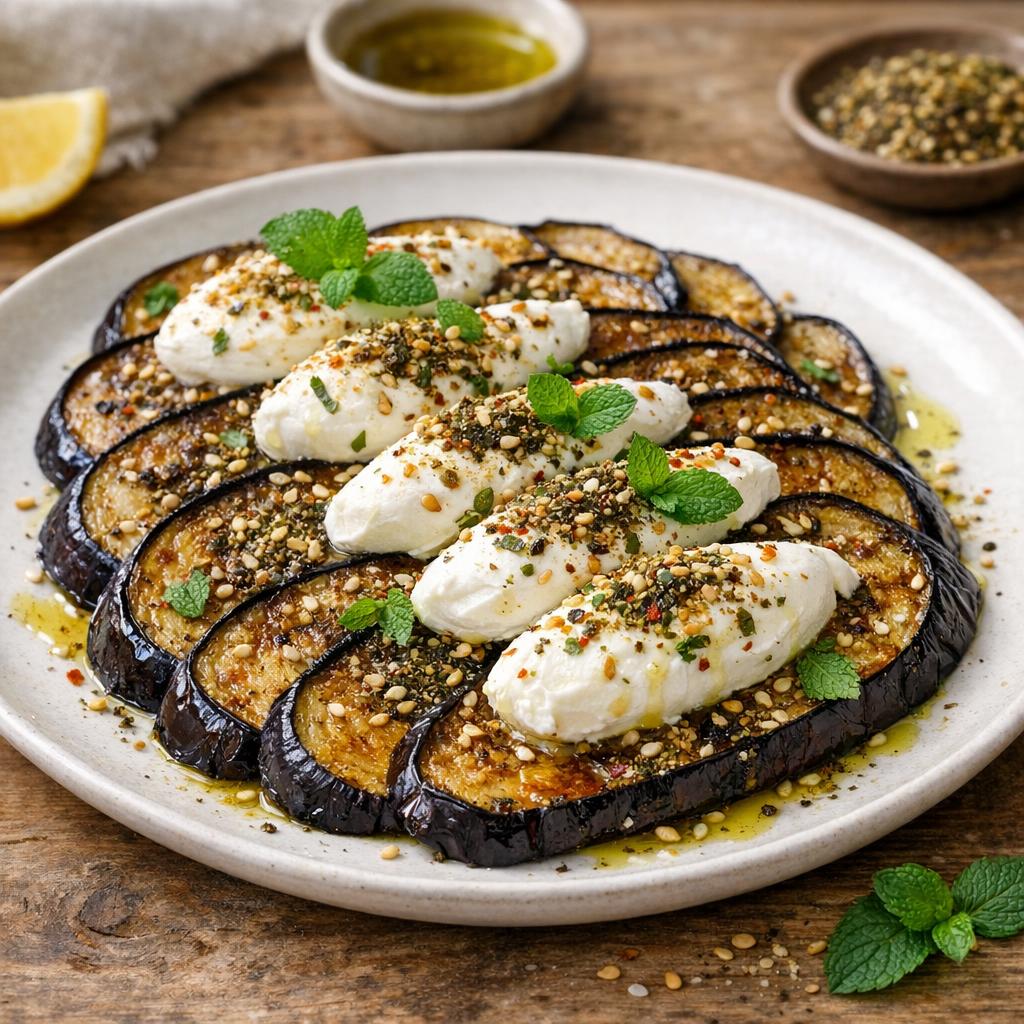 Aubergines rôties zaatar