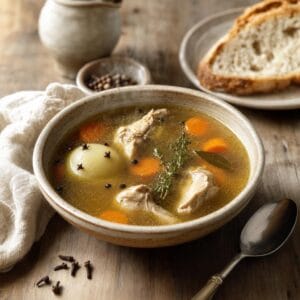 Bouillon de volaille aux clous de girofle avec Clous de girofle