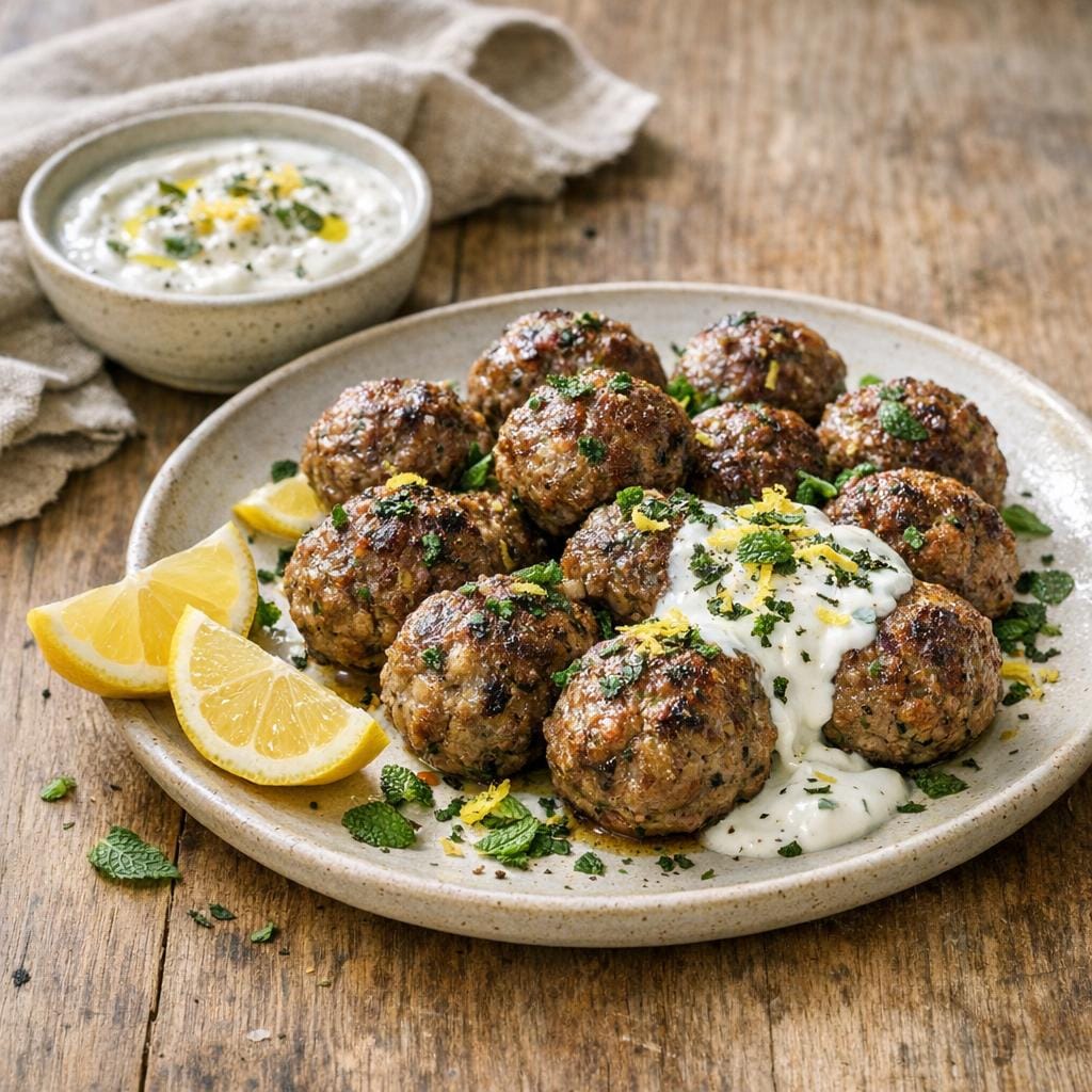 Boulettes d'agneau à la menthe poivrée et yaourt avec Menthe Poivrée