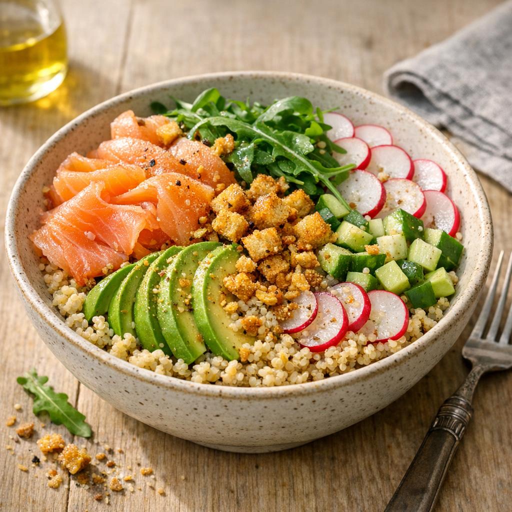 Bowl quinoa saumon fumé
