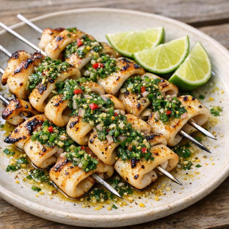 Brochettes calamars yuzu