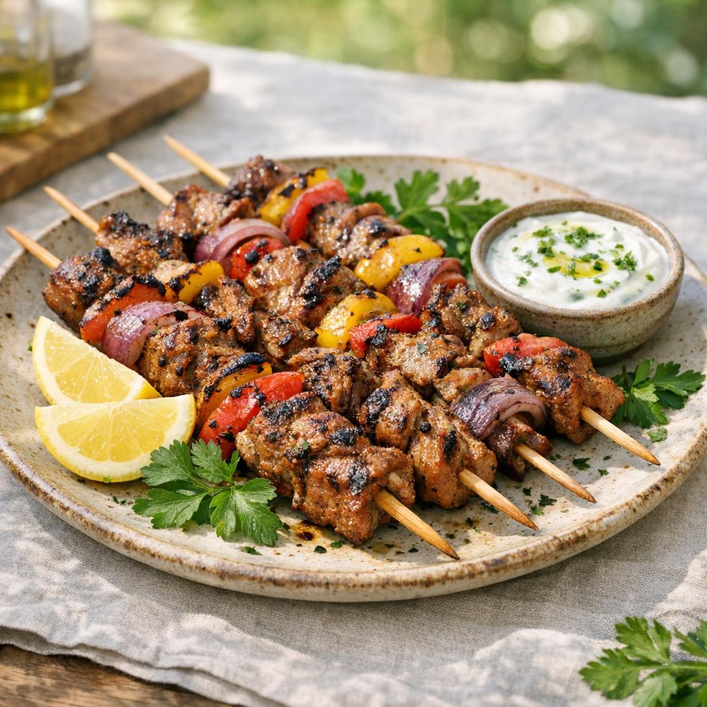 Brochettes d'agneau grillé
