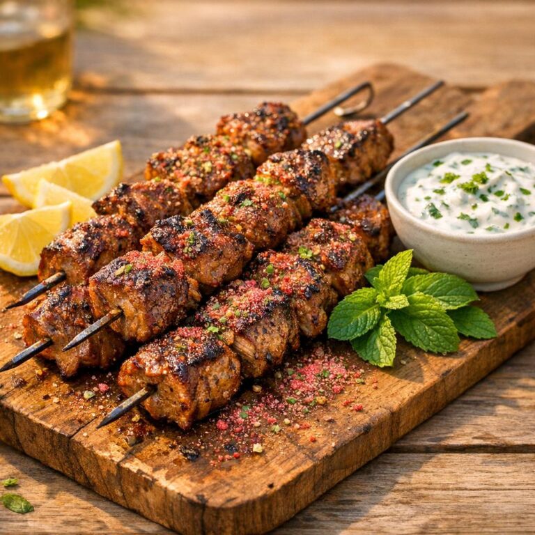 Brochettes d'agneau marinées