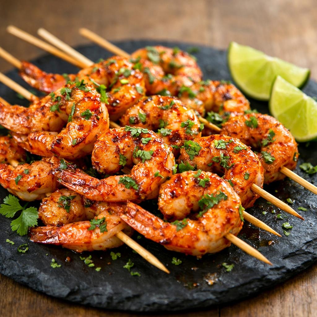 Brochettes de gambas harissa
