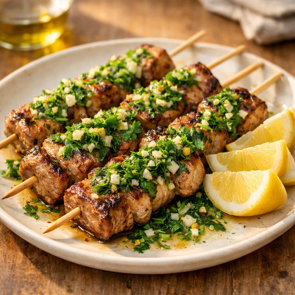 Brochettes de veau citronnées