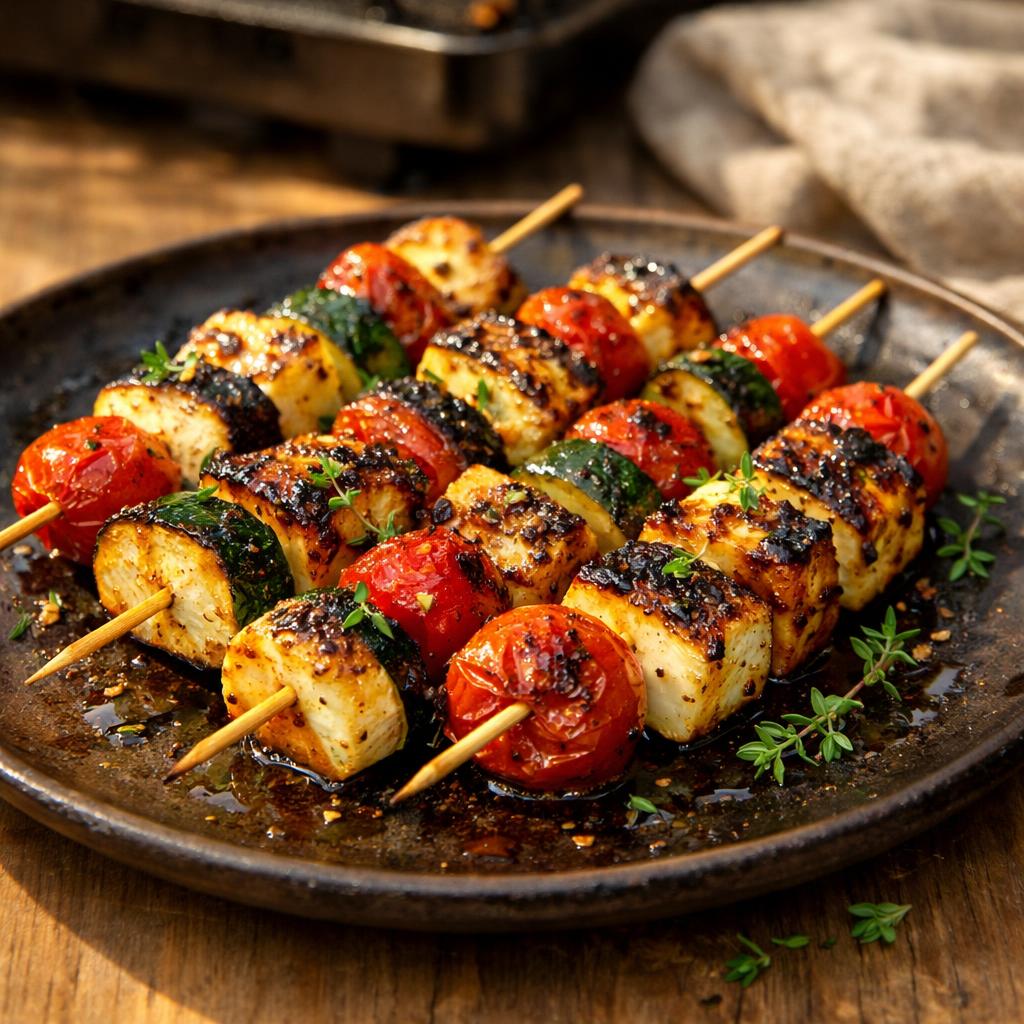 Brochettes halloumi