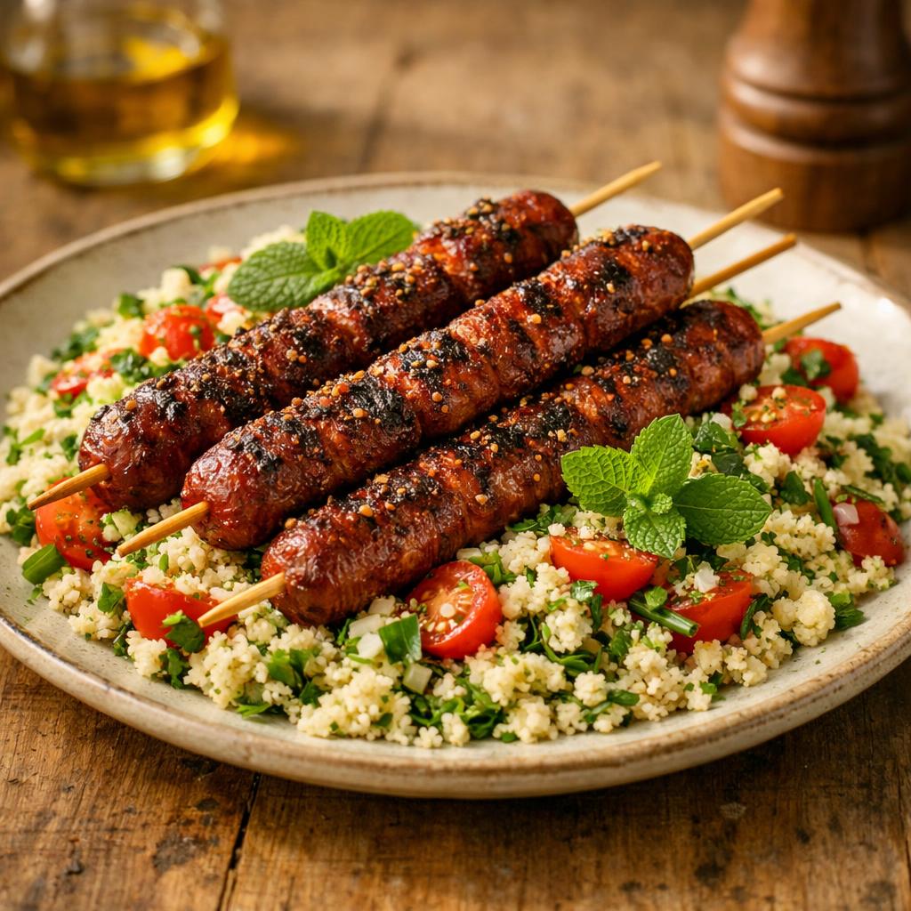 Brochettes merguez couscous