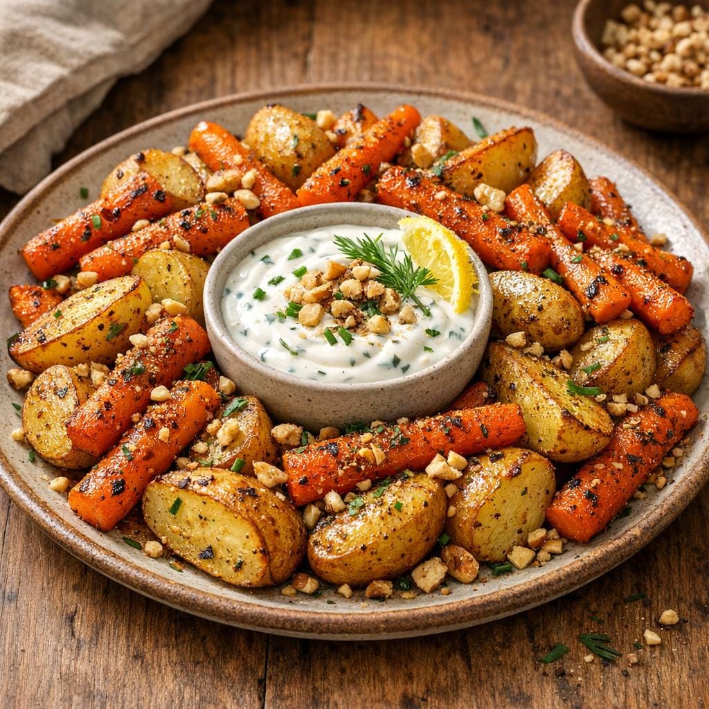 Carottes et pommes de terre rôties au Mer de Noël avec Mer de Noël
