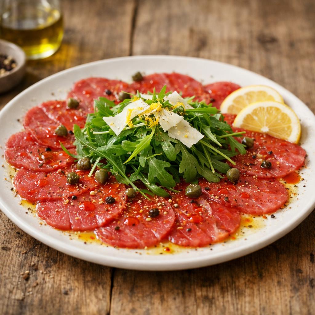Carpaccio de bœuf piquant