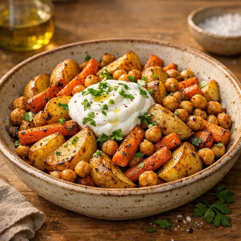 Chaudron d’Anjou — Légumes rôtis parfumés au four avec Chaudron d’Anjou