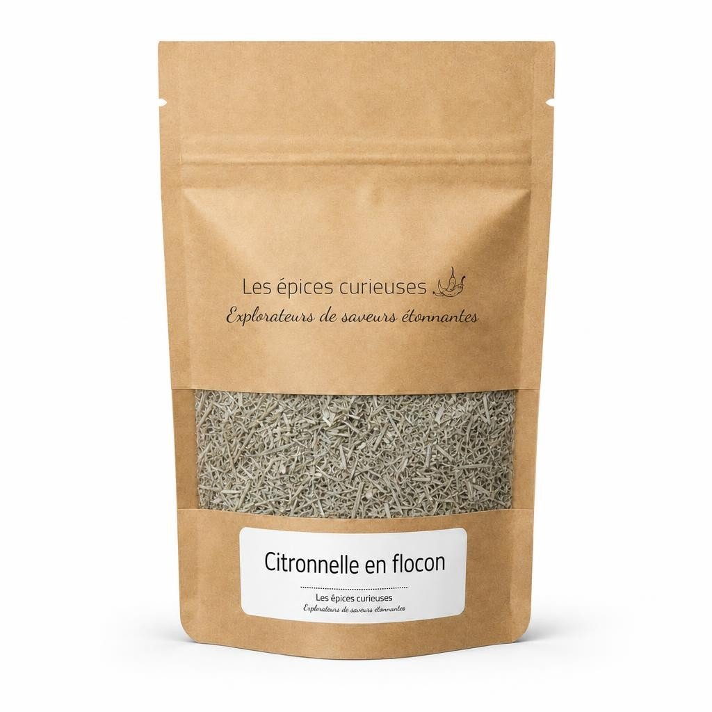 Citronnelle en flocon - Packaging - Les Épices Curieuses
