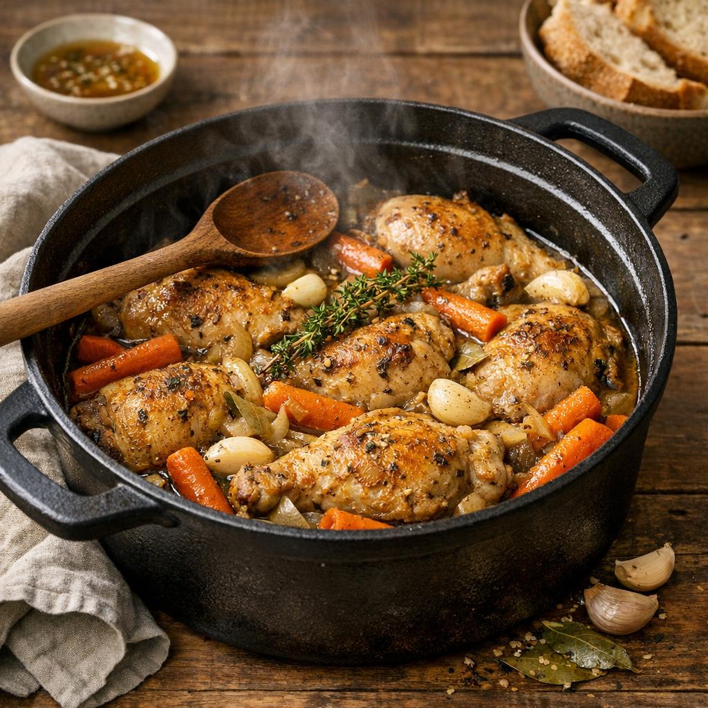 poulet laurier concassé
