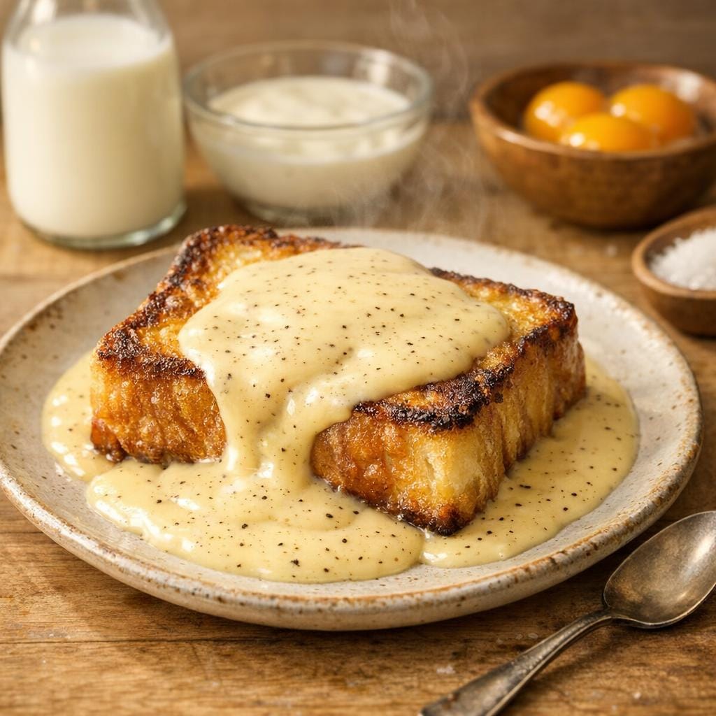 Crème anglaise vanille pour brioche perdue avec Vanille en poudre