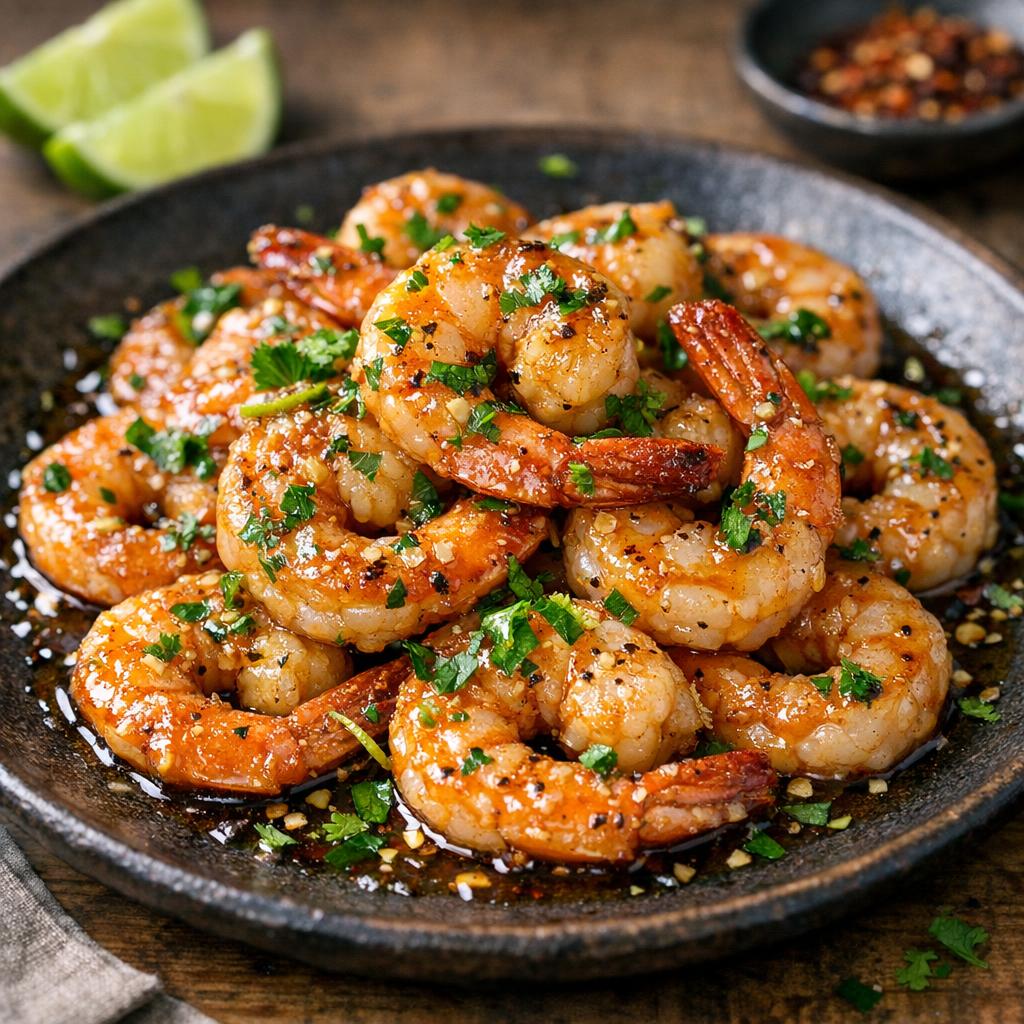 Crevettes glaçage tonka
