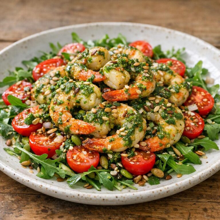 crevettes snackées pesto