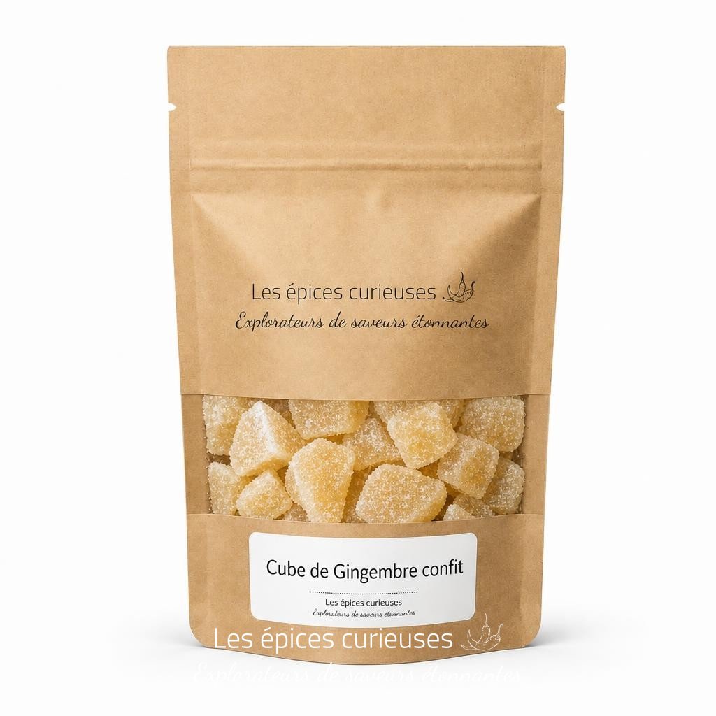 Cube de Gingembre confit - Packaging - Les Épices Curieuses