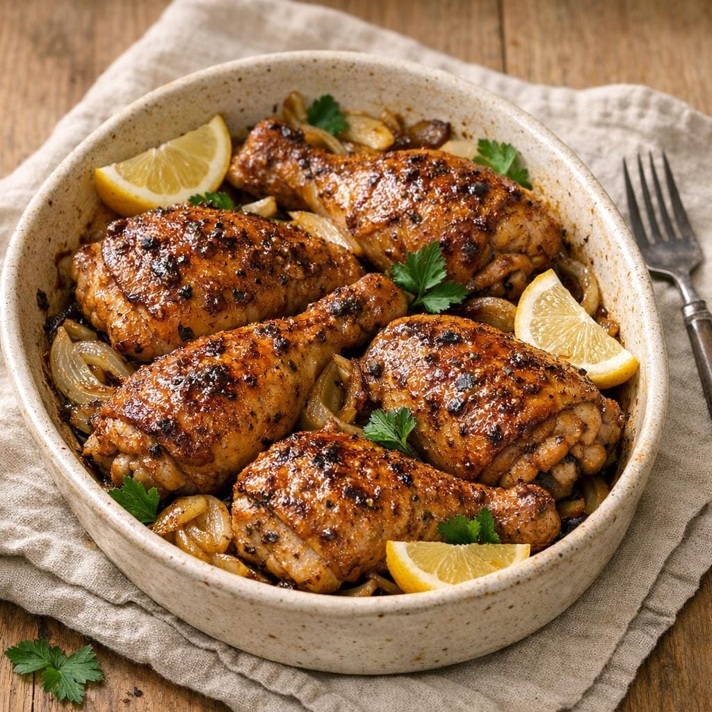 Cuisses de poulet marinées au Nokoss Tradition, au four avec Nokoss Tradition – Mélange Africain