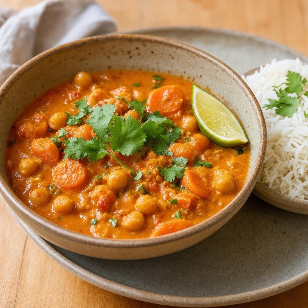 Curry rouge aux pois chiches et lait de coco avec Curry rouge