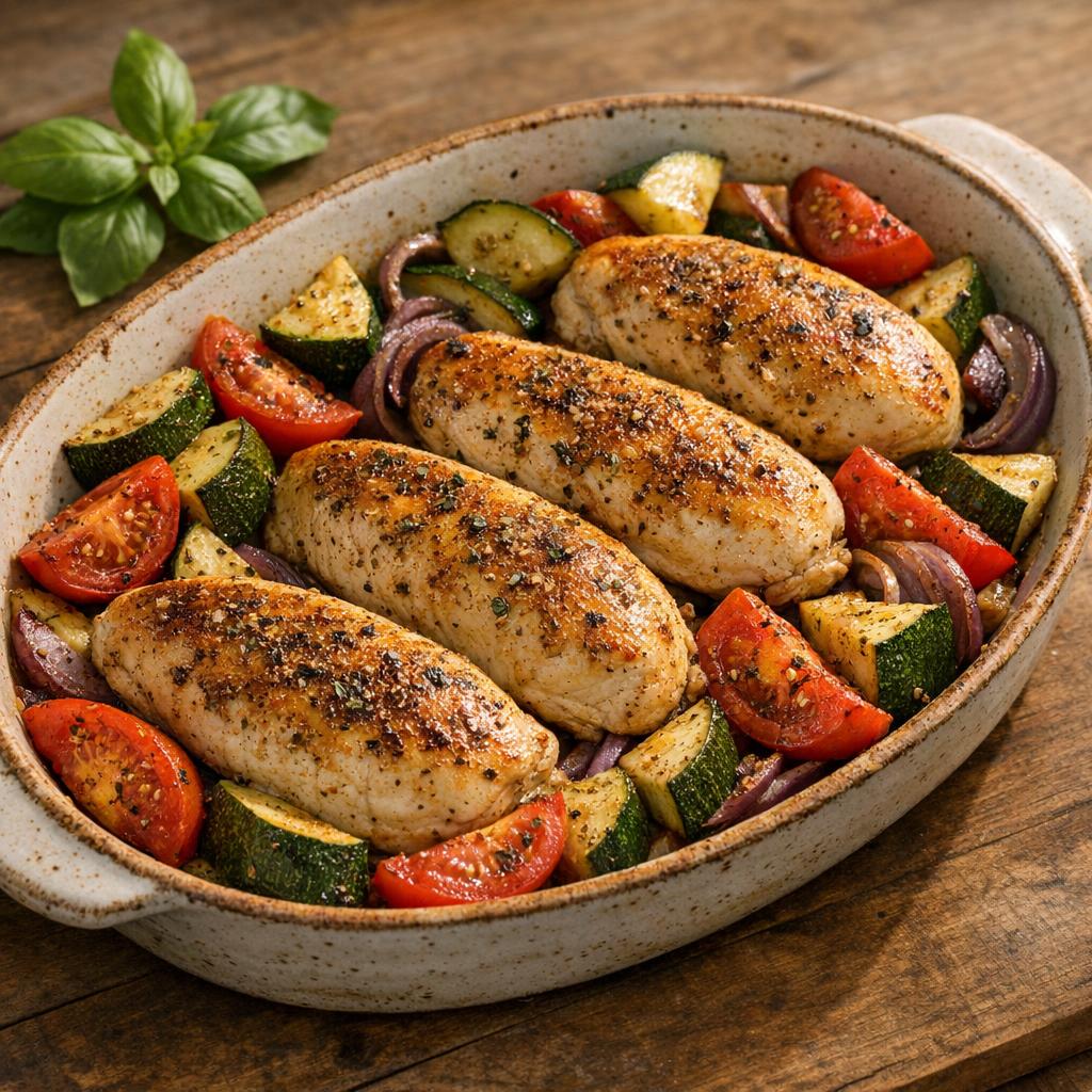 filets de poulet aux légumes