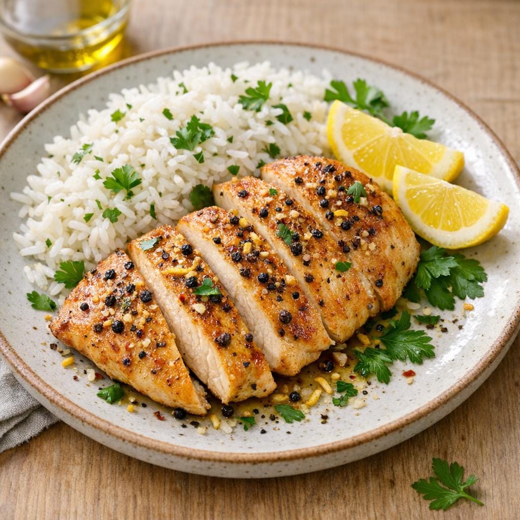 Filets de poulet aux poivres au citron — recette simple avec Mélange de poivres au citron