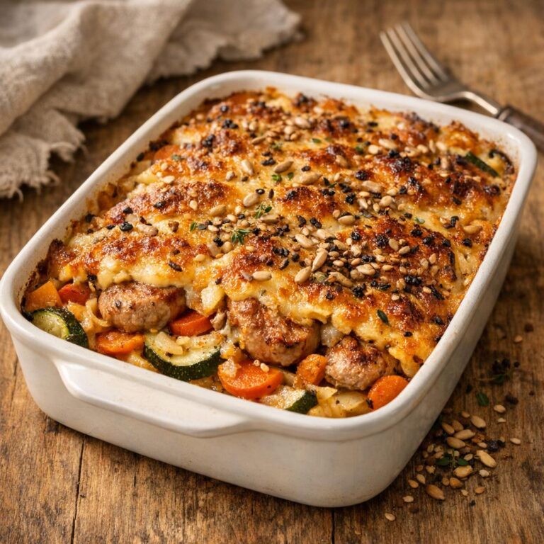 Gratin de porc et graines
