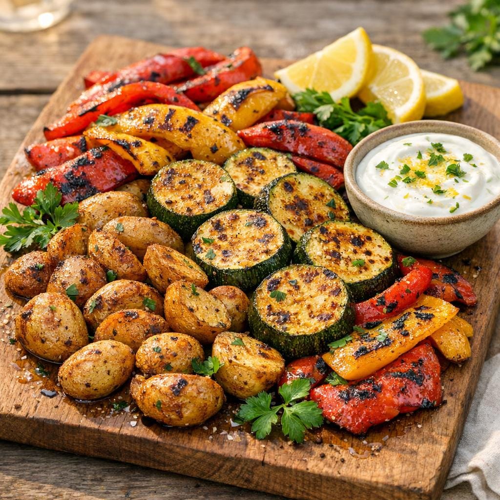 Légumes grillés à la Plancha Basque — recette végétarienne avec Assemblage Plancha Basque