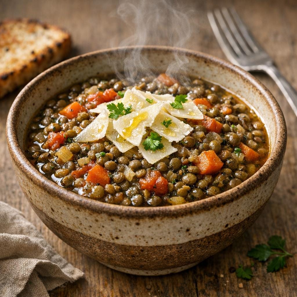 Lentilles mijotées au bouquet garni provençal et parmesan avec Bouquets Garnis Thym, Origan et Sarriette (Lot de 2)