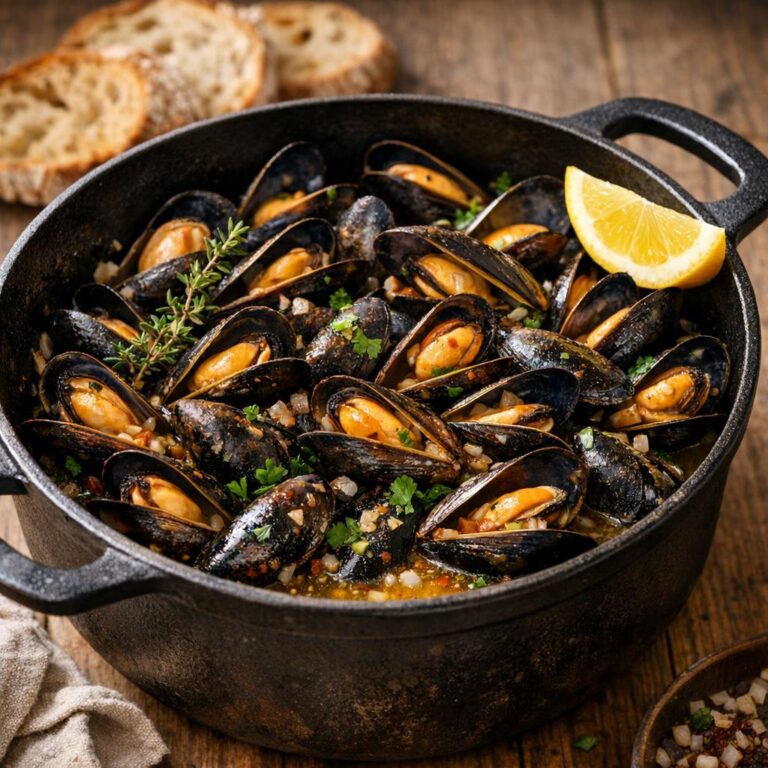 moules marinière fumées