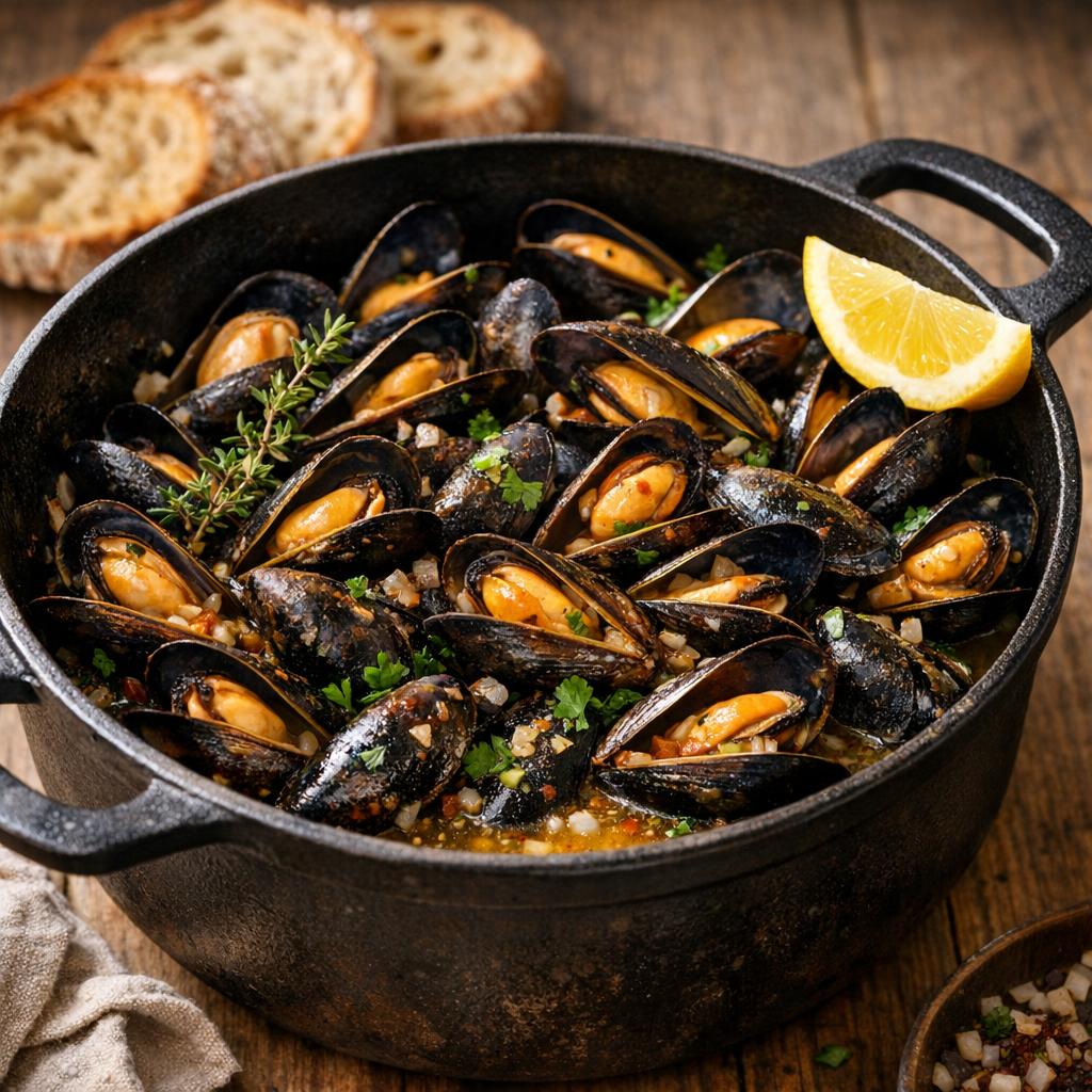 moules marinière fumées