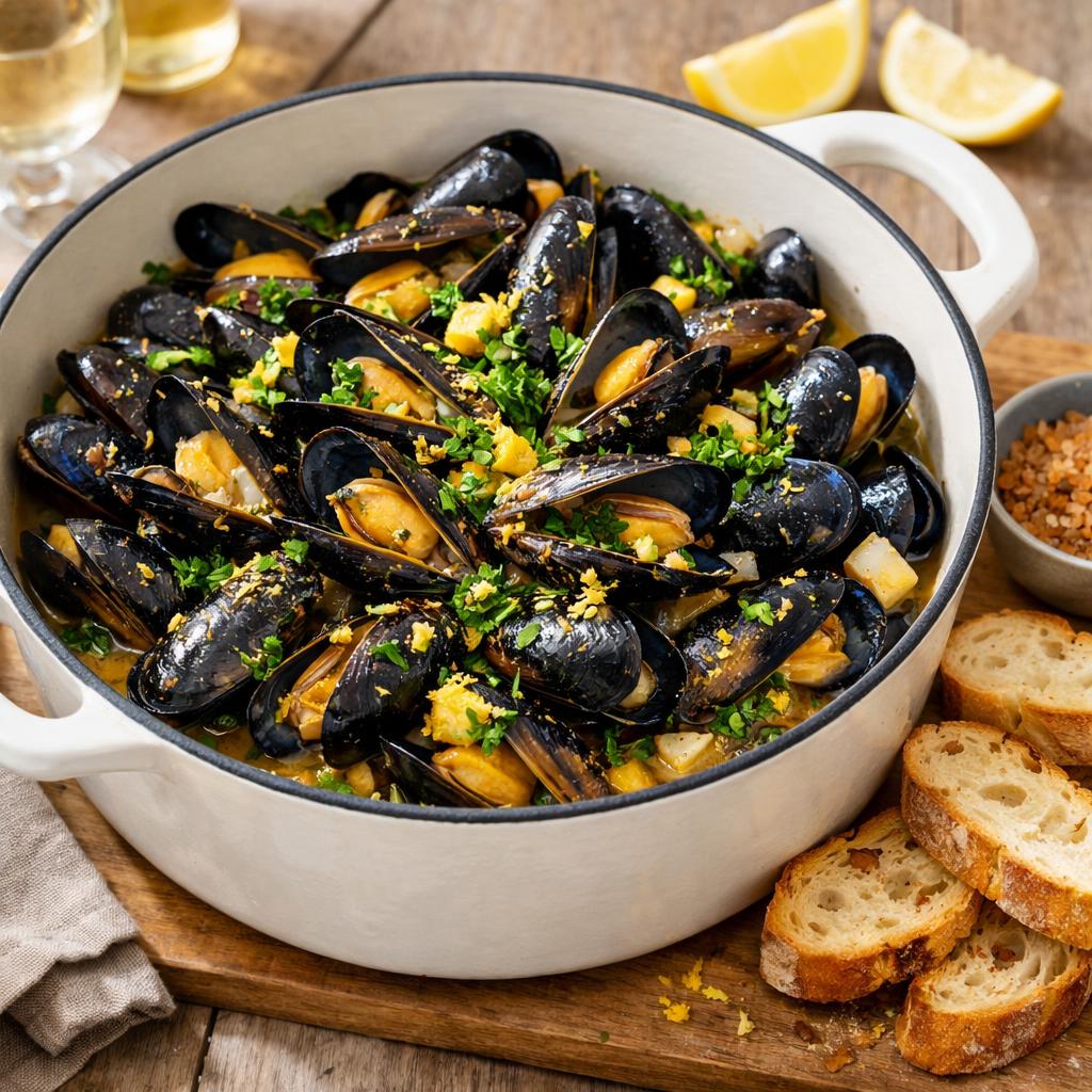 Moules vapeur sel fumé