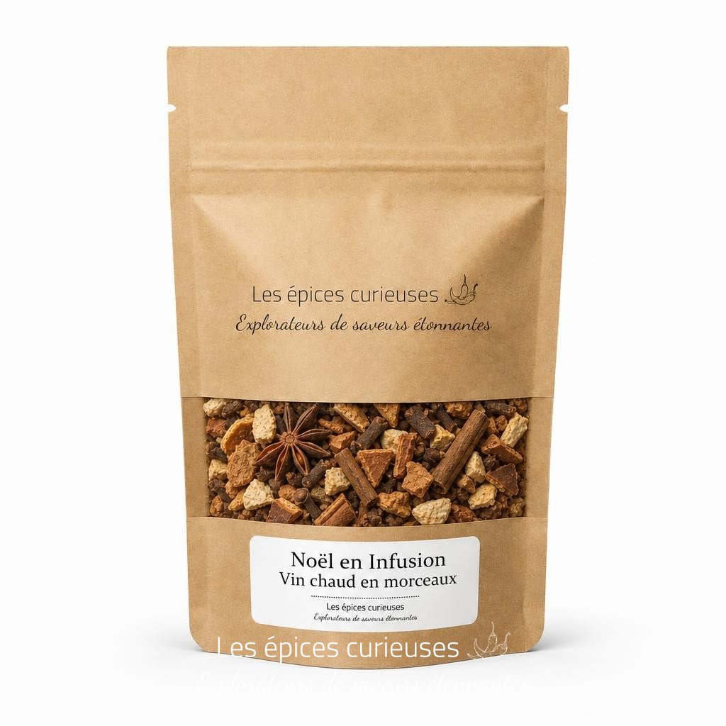 Noël en Infusion / Vin chaud en morceaux - Packaging - Les Épices Curieuses
