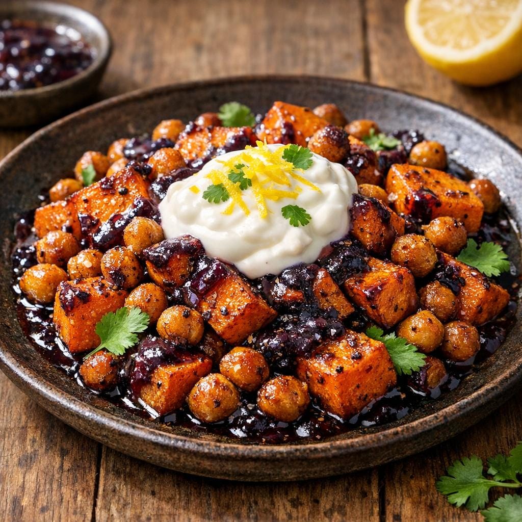 Patates douces rôties & pois chiches à La Deep Purple avec La Deep Purple