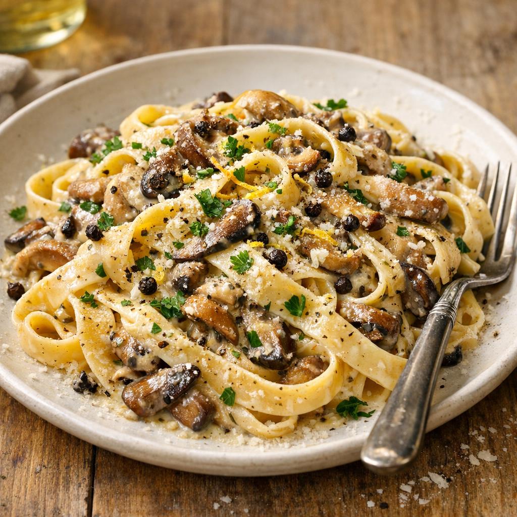 pâtes aux champignons